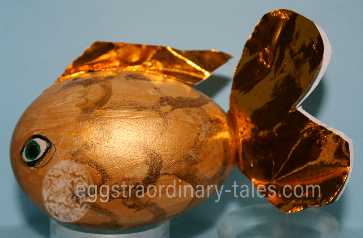 goldfish with paper fins