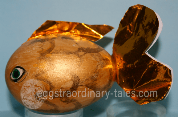 goldfish with paper fins