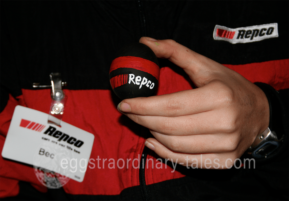 Egg, badge and jacket