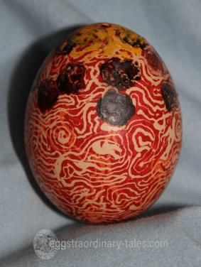 dyed spaghetti egg